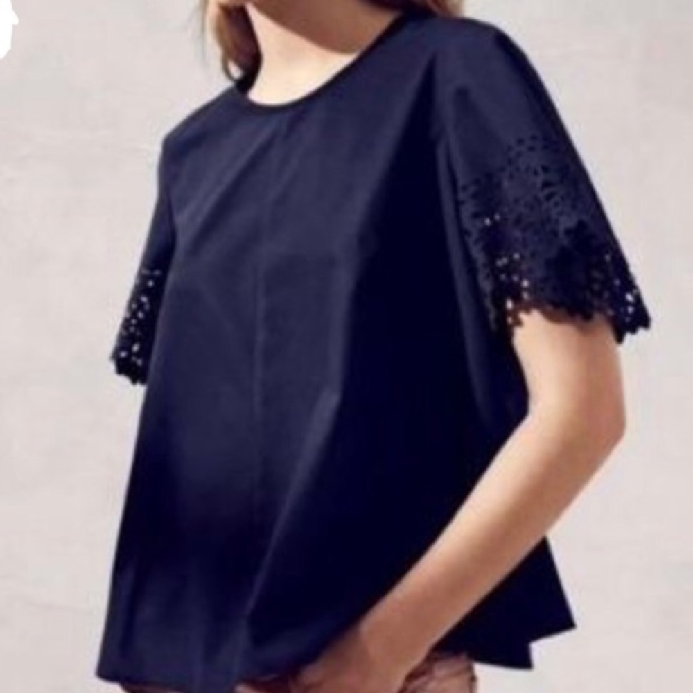 J Crew Laser Cut Blouse